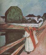 Edvard Munch Girl on the bridge oil painting reproduction